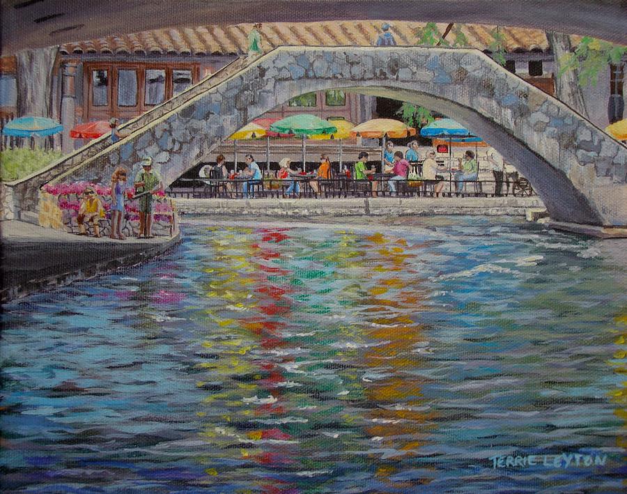 San Antonio Painting - Under The Bridge - Riverwalk by Terrie Leyton
