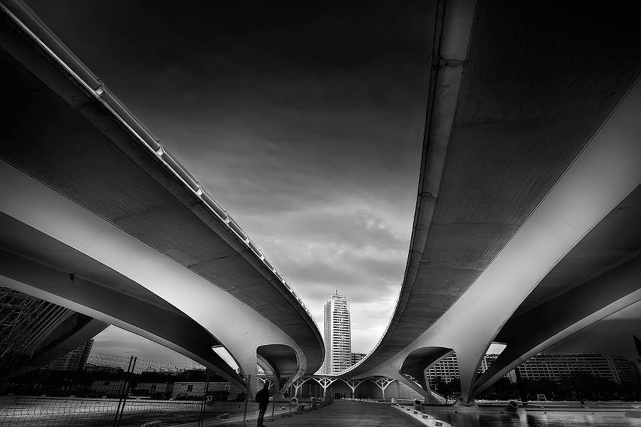 Architecture Photograph - Under The Bridge by Santiago Pascual Buye