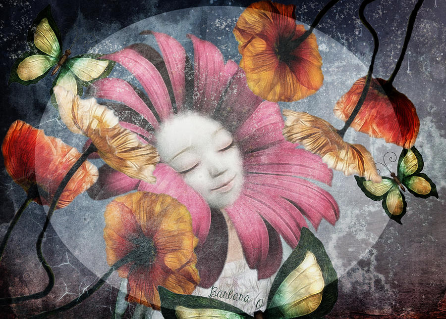 Flower Digital Art - Under the Bubblemoon by Barbara Orenya