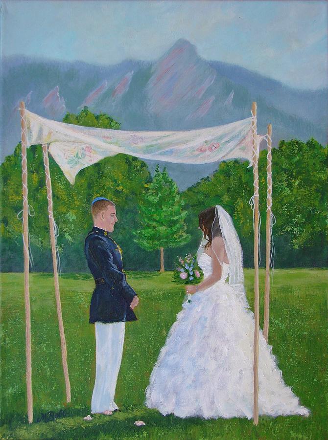 Jewish Wedding Painting - Under the Chuppah by Margaret Bobb Jewish Wedding Painting - Under the Chuppah by Margaret Bobb