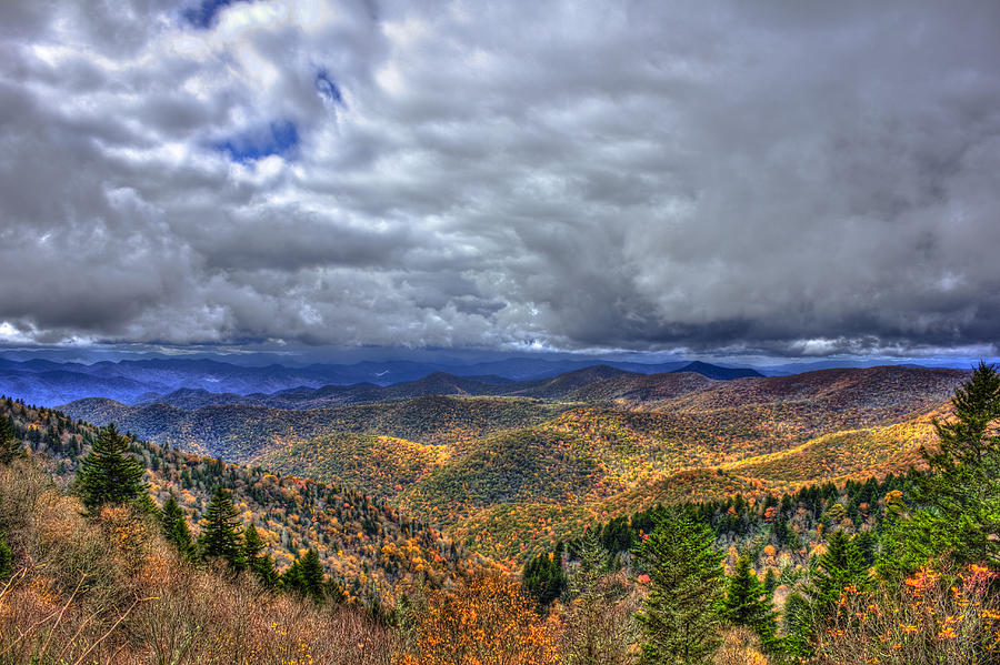 Under The Clouds Blue Ridge Parkway Great Smokey Mountains North Carolina Photograph by Reid Callaway