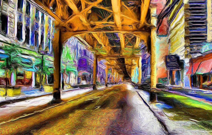 Chicago Painting - Under The El - 20 by Ely Arsha