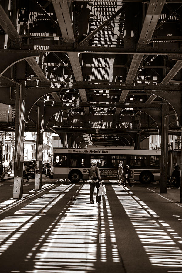 Under the El Chicago Vertical  Photograph by John McGraw