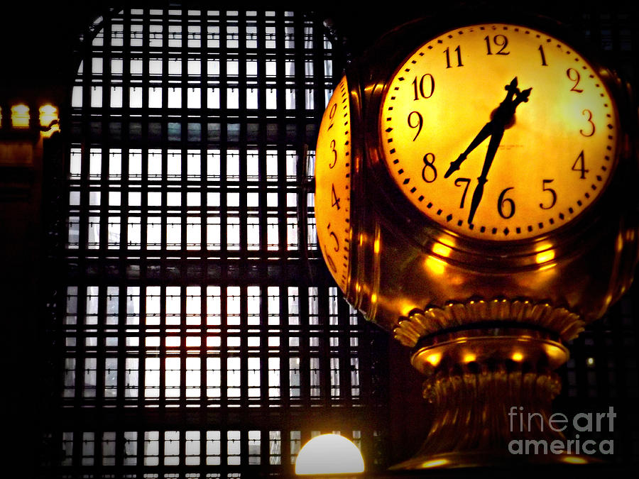 Under the Famous Clock Photograph by Miriam Danar