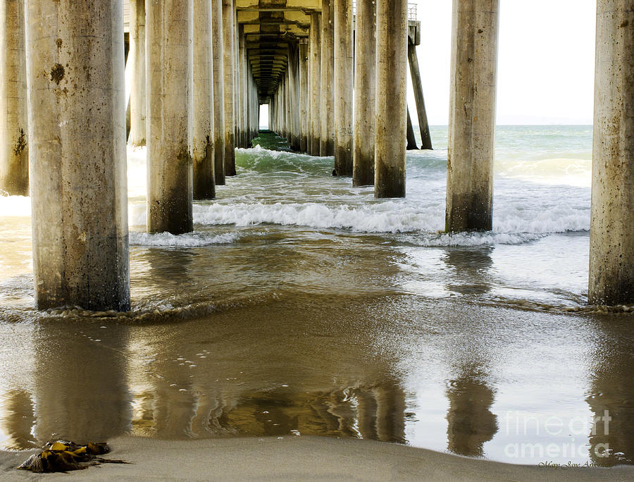 Under the Huntington Beach Pier Photograph by Mary Jane Armstrong