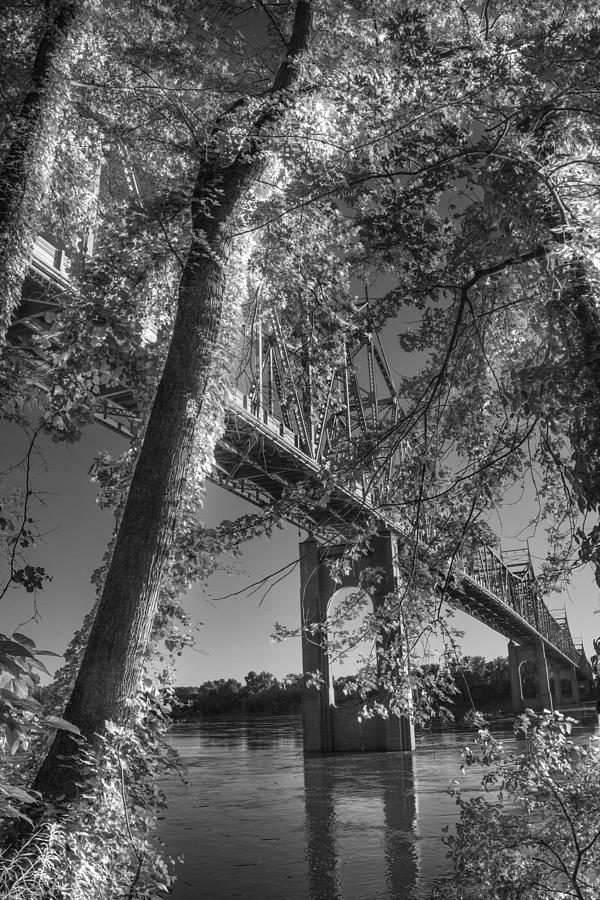 Under the Missouri River Bridge At Washington Digital Art by William Fields