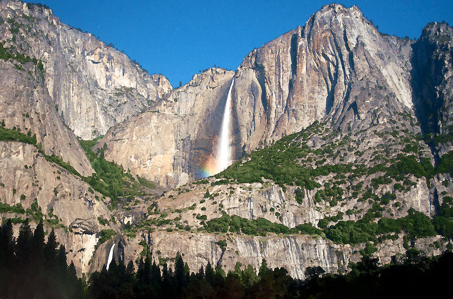 Yosemite National Park Digital Art - Under The Moonbow by Steven Barrows