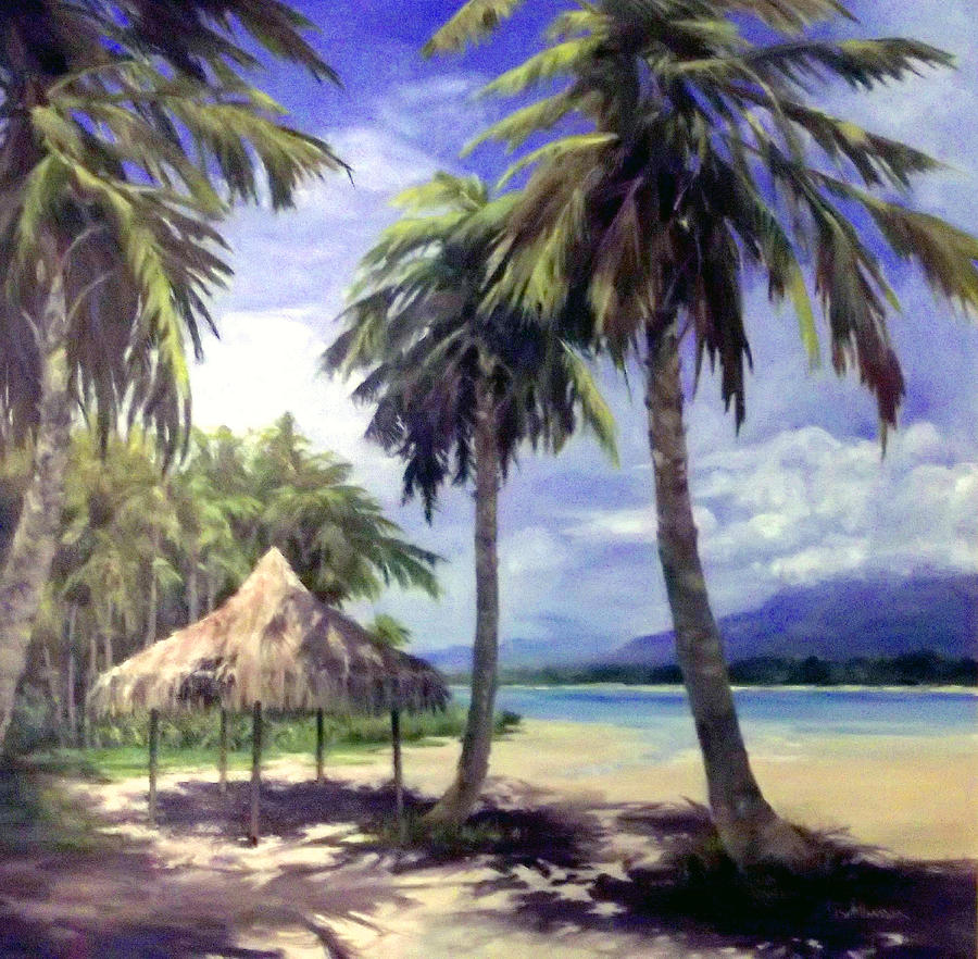 Under The Palms Painting by Tina Bohlman Fine Art America