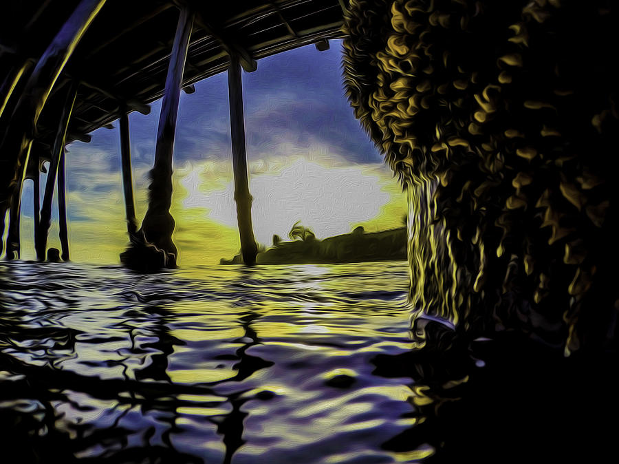 Sunset Photograph - Under the Pier by David Alexander