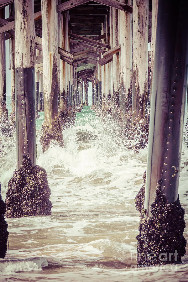 Under the Pier Vintage California Picture Photograph by Paul Velgos