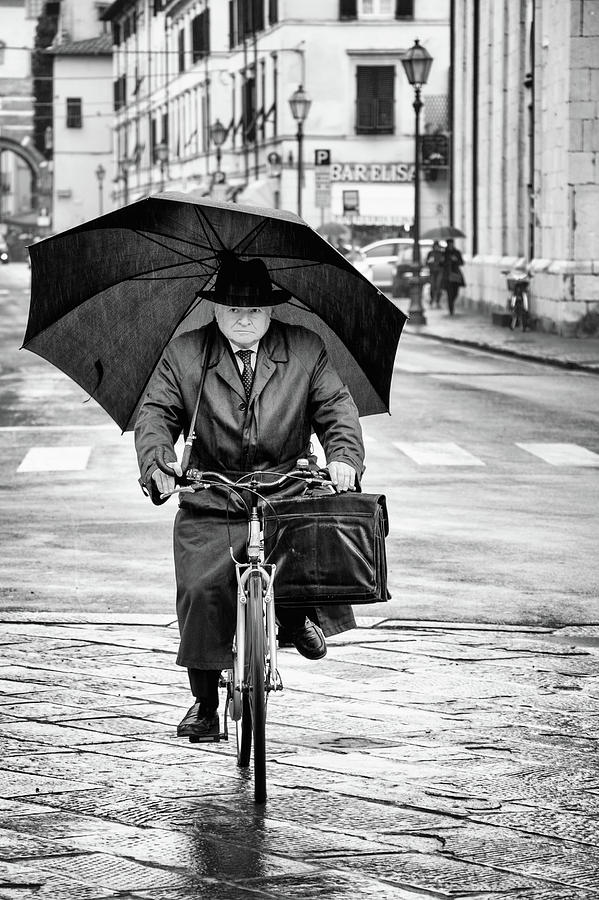 Black And White Photograph - Under The Rain by Massimo Della Latta