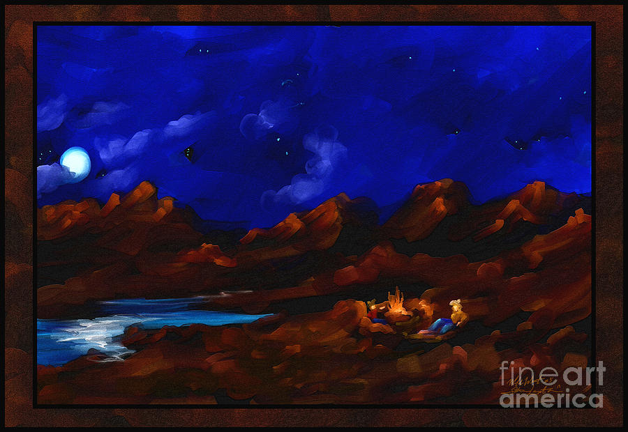 Under The Stars Wild West Series Number Five Painting by Steven Lebron Langston