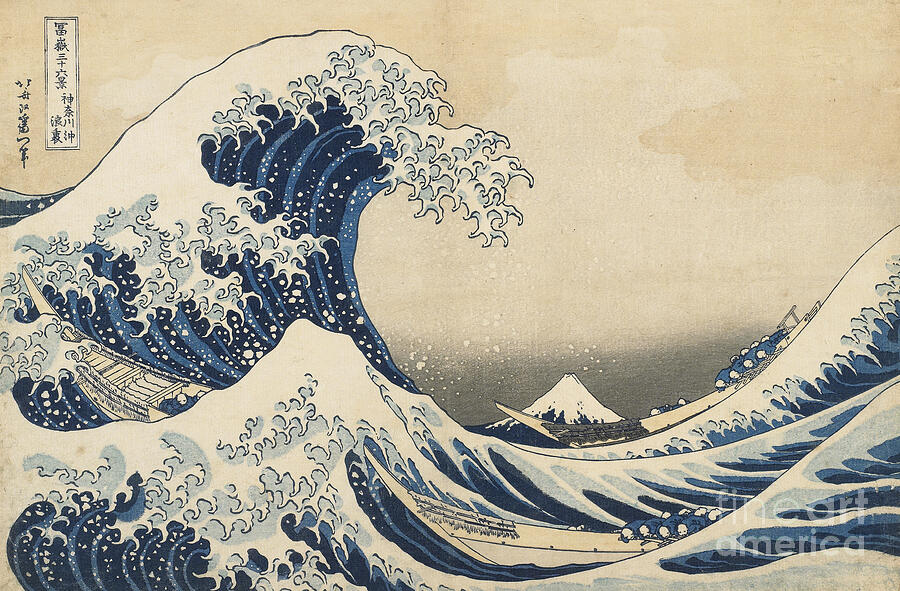 Hokusai Painting - Under the Wave off Kanagawa by Hokusai