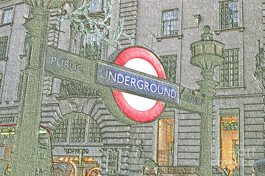 London Photograph - UndergroundDigiSketch by Denvie Green