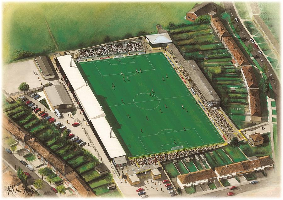 Football Painting - Underhill Stadium - Barnet by Kevin Fletcher
