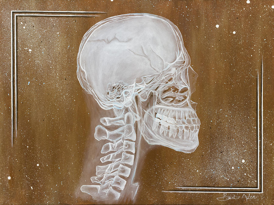 Skull Painting - Underneath by Brent Buss