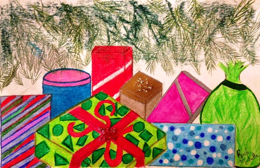 Underneath the Christmas Tree Pastel by Renee Michelle Wenker