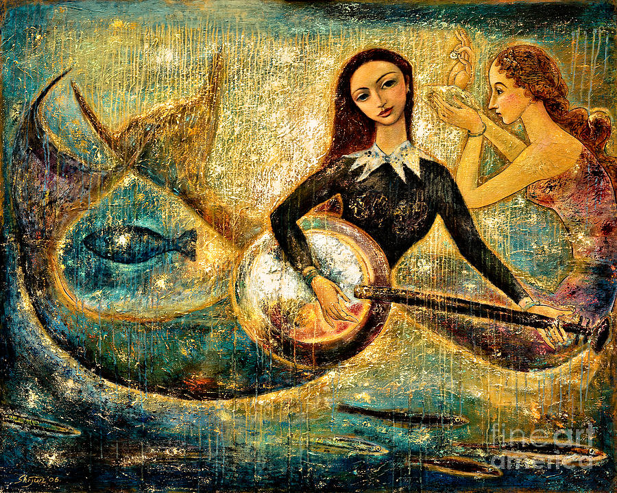 Mermaids Painting - UnderSea by Shijun Munns