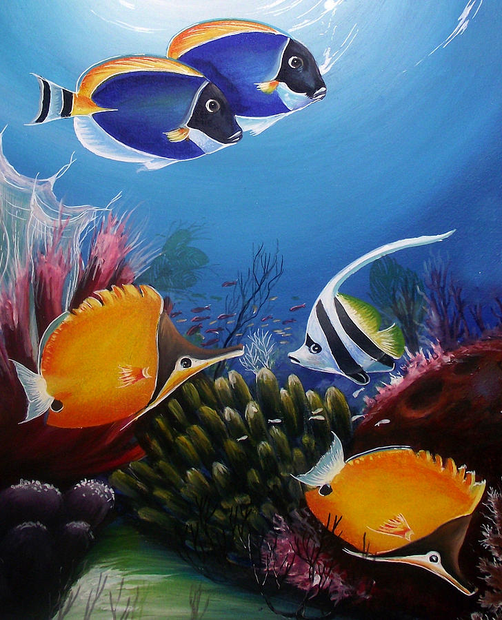 Underwater-7 Painting by Naushad Waheed