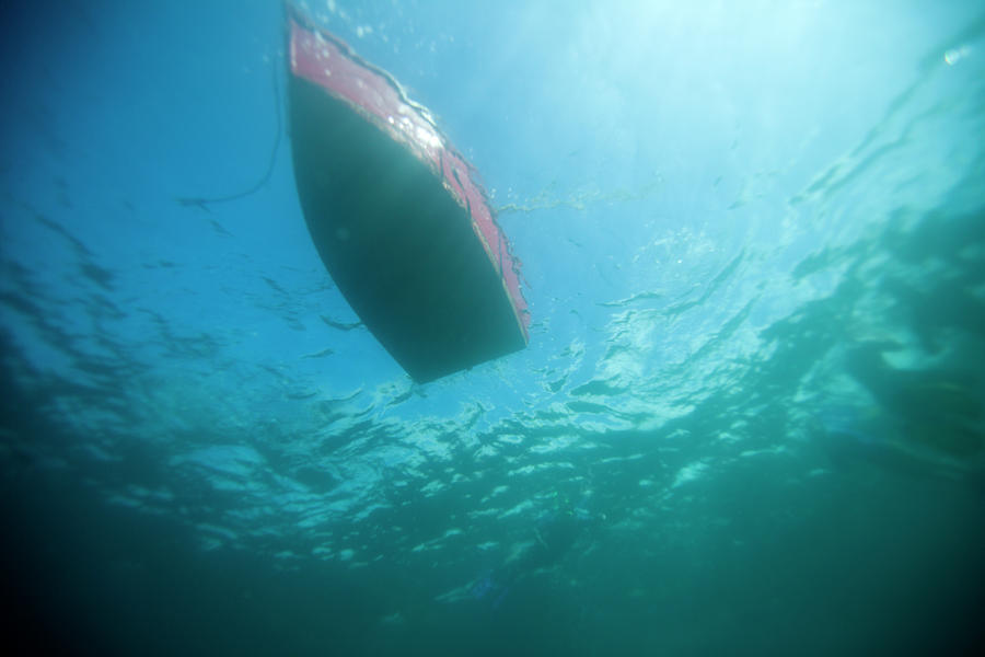 Underwater Perspective Of A Boat Photograph By Corey Rich
