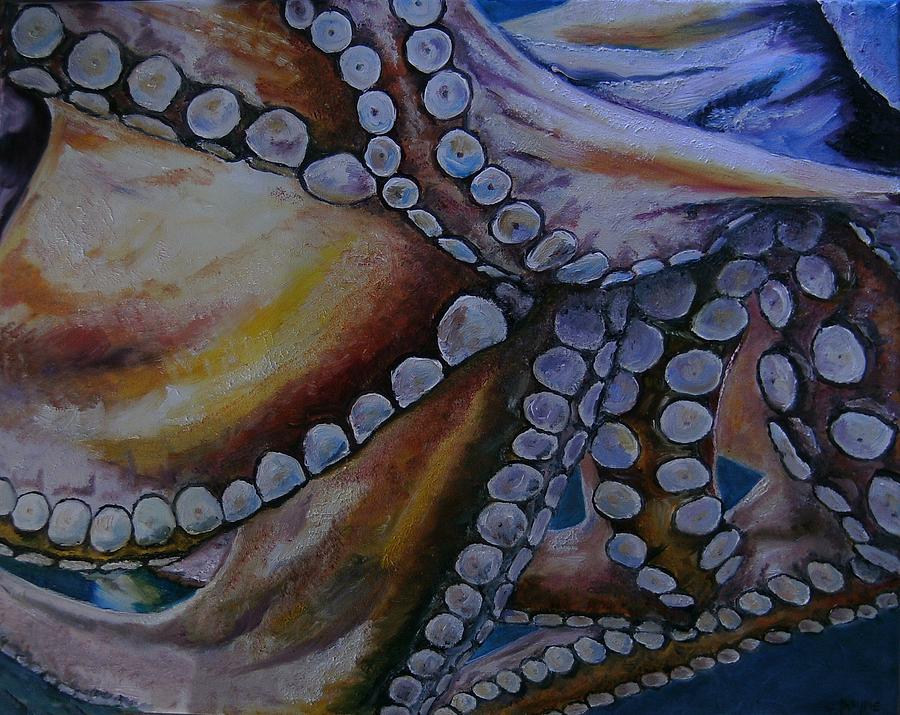 Octopus Painting - Underwater Rainbow by Deana Smith
