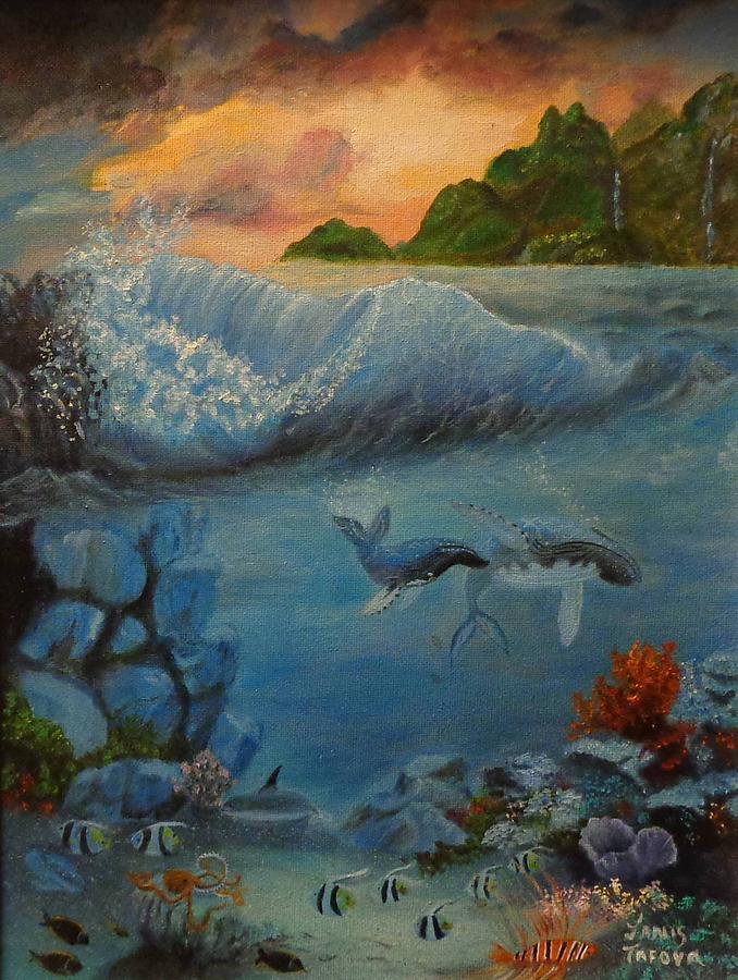 Fish Painting - Underwater Scene 2 by Janis  Tafoya