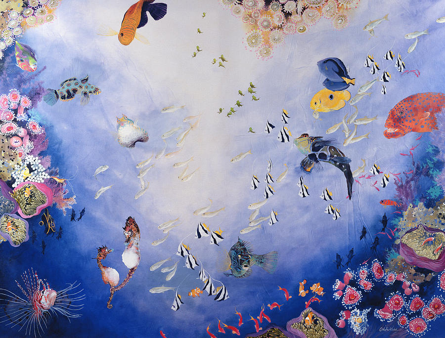 Fish Painting - Underwater World Iv  by Odile Kidd
