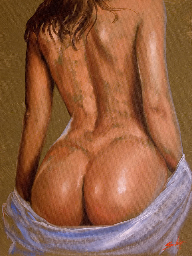 Nude Painting - Undressing by John Silver