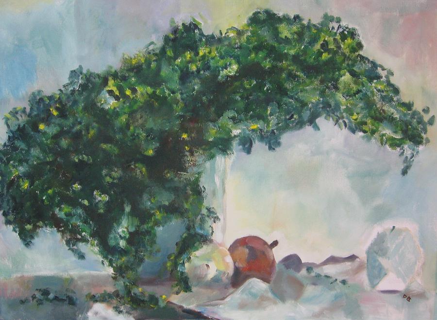 Unfinished Apples Painting by Diane Pape