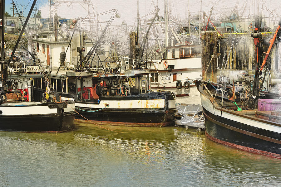 Boat Photograph - Unfinished Canvas - Steveston by Ed Hall