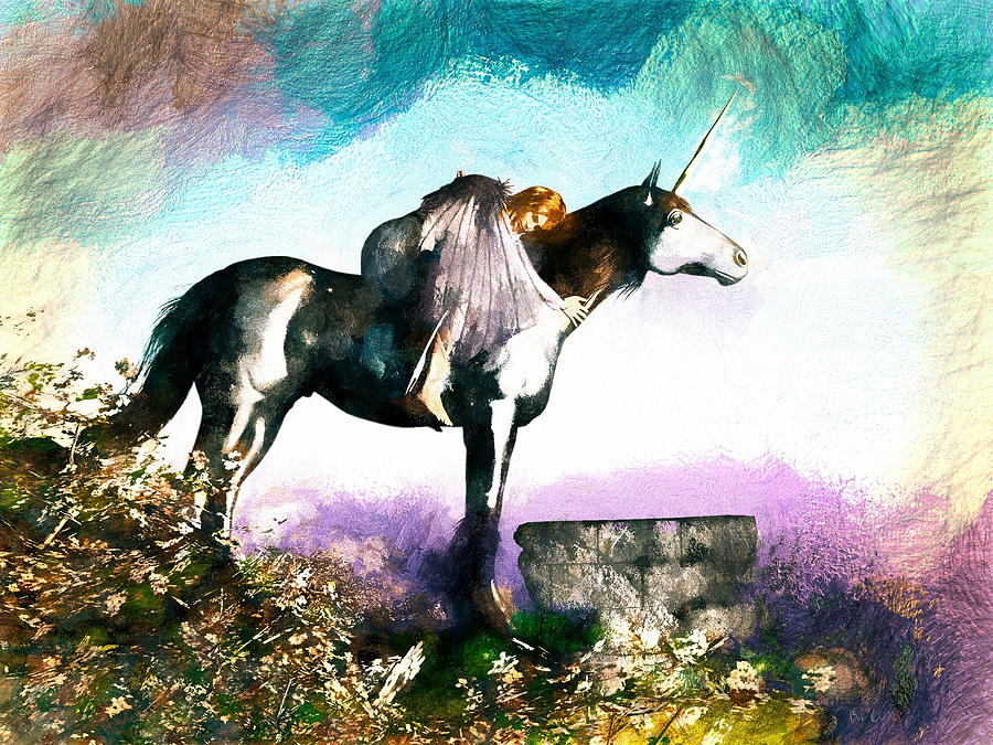 Unicorn Embrace Painting by Bob Orsillo