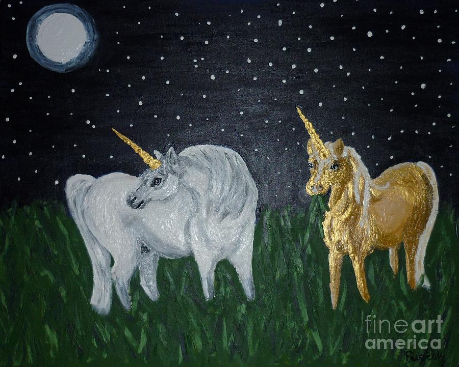 Unicorn Painting - Unicorns for Julie by Cassandra Buckley