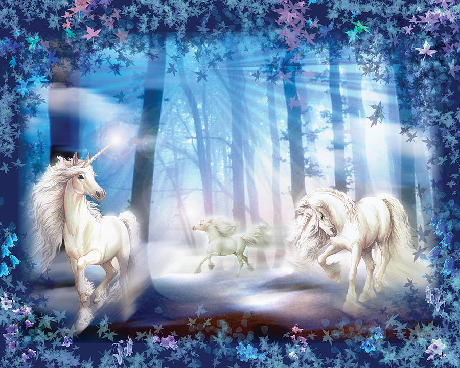 Fantasy Photograph - Unicorns by MGL Meiklejohn Graphics Licensing