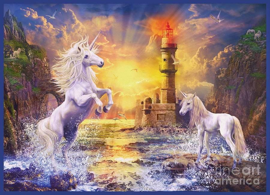 Unicorn Digital Art - Unilight by MGL Meiklejohn Graphics Licensing