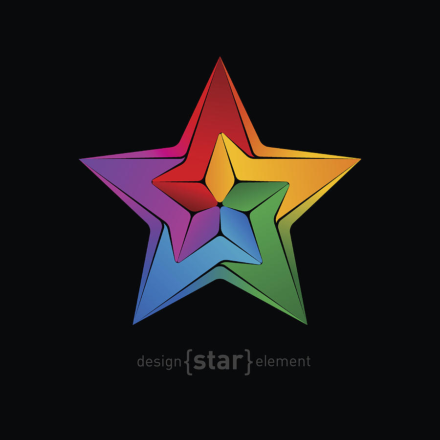 Unimaginable Vector Colorful Star Drawing by Thebackground