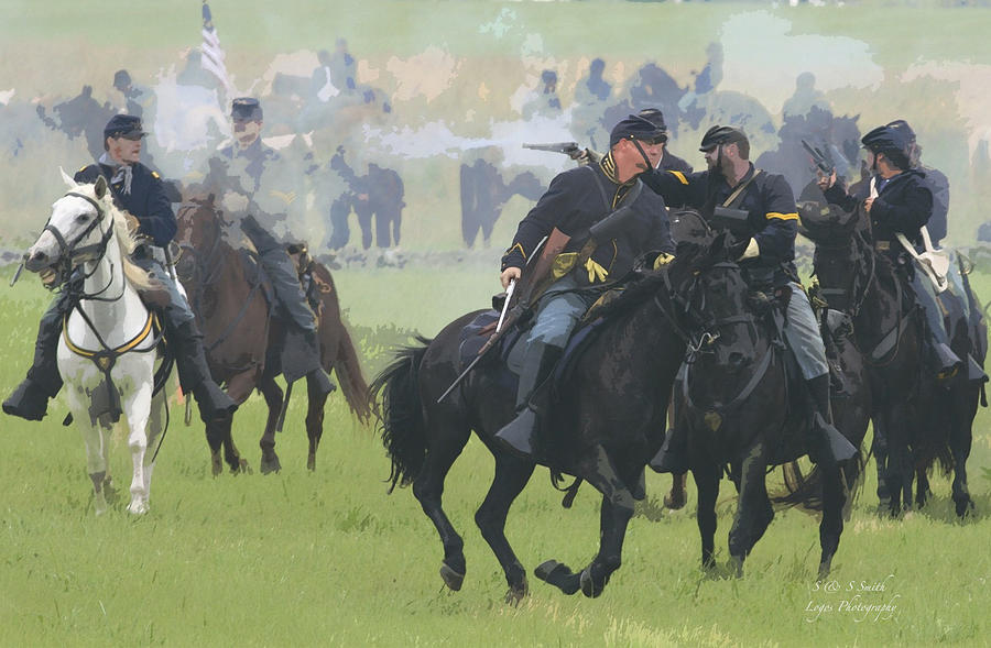 Union Calvary skirmish in color Photograph by Steve and Sharon Smith
