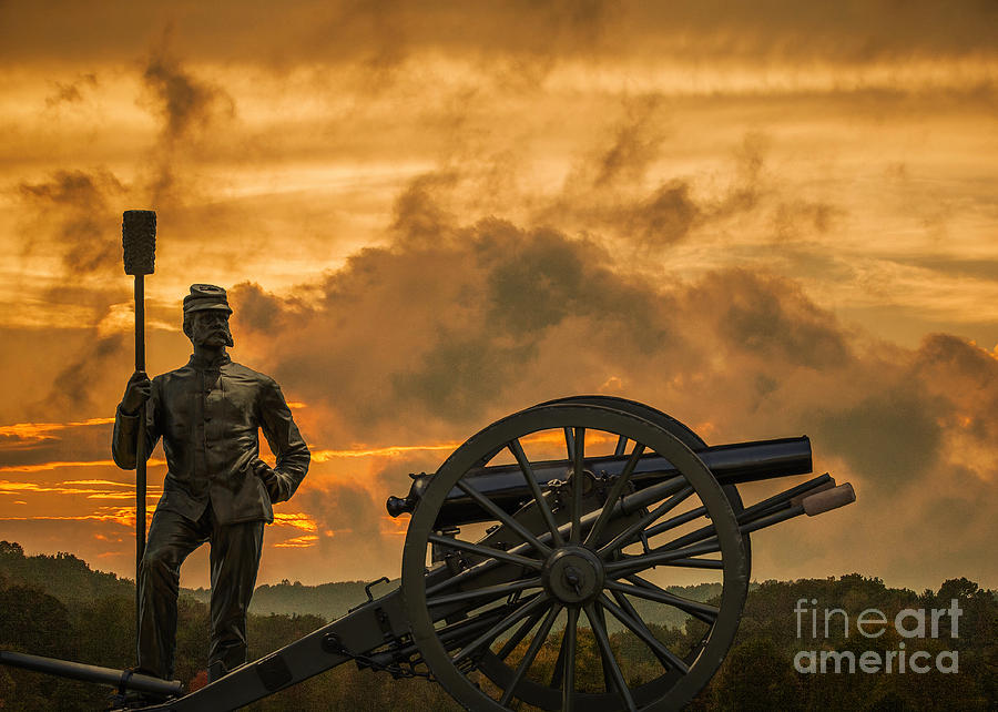Union Cannon and Artilleryman Digital Art by Randy Steele
