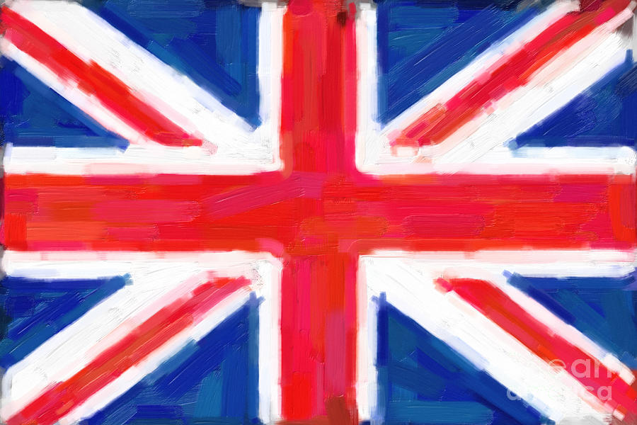 Union Jack Flag Painting Digital Art by Antony McAulay