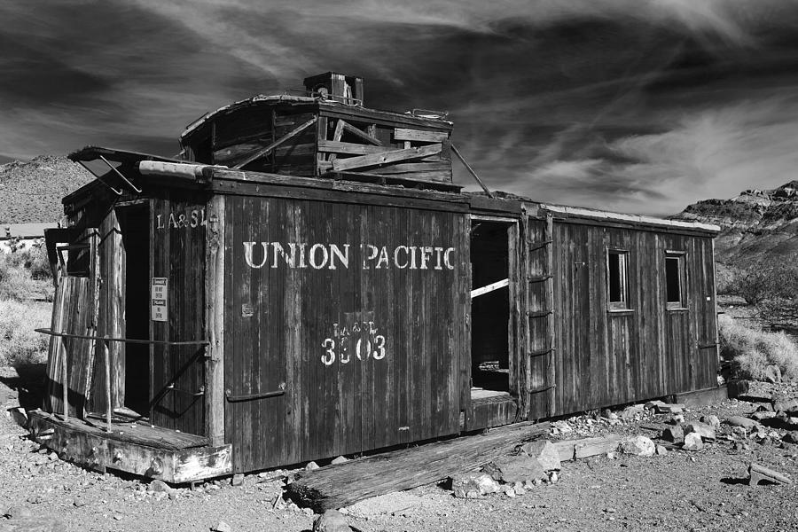 Union Pacifi Caboose at Ryholite Nevada Photograph by Greg Kluempers
