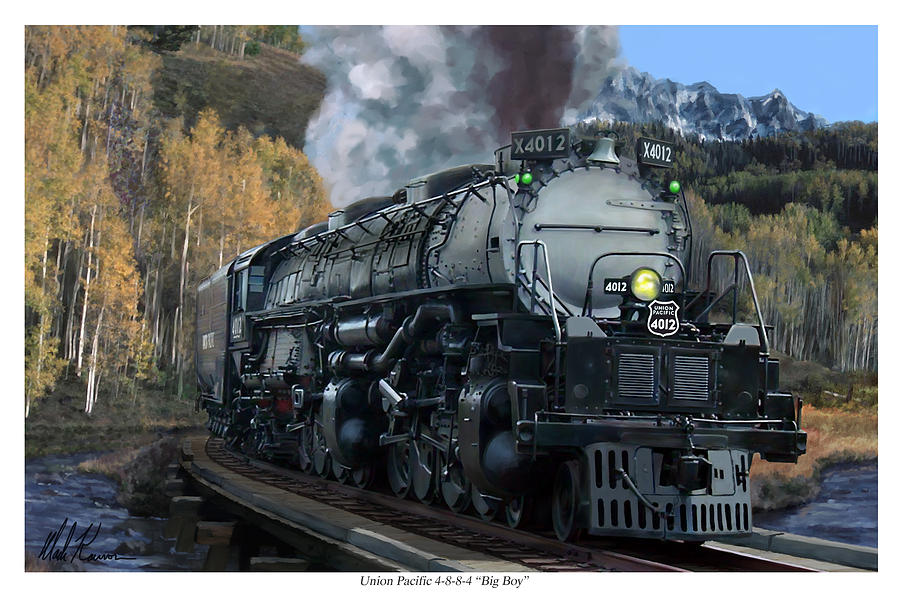 Union Pacific 4-8-8-4 Big Boy Painting by Mark Karvon