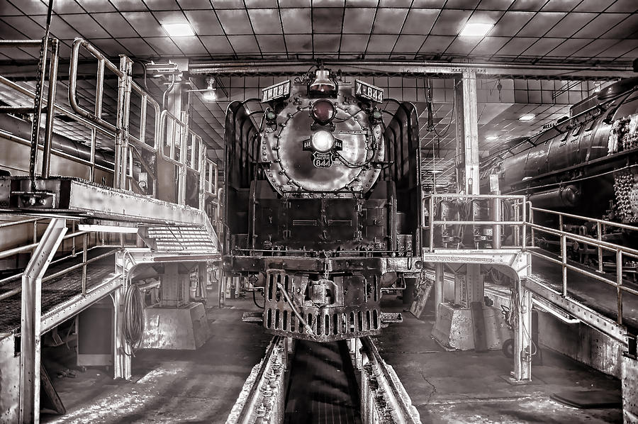 Union Pacific 844 in the Steam Shop Photograph by Ken Smith