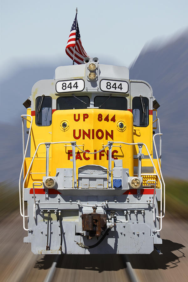 Transportation Photograph - Union Pacific 844 on the Move by Mike McGlothlen