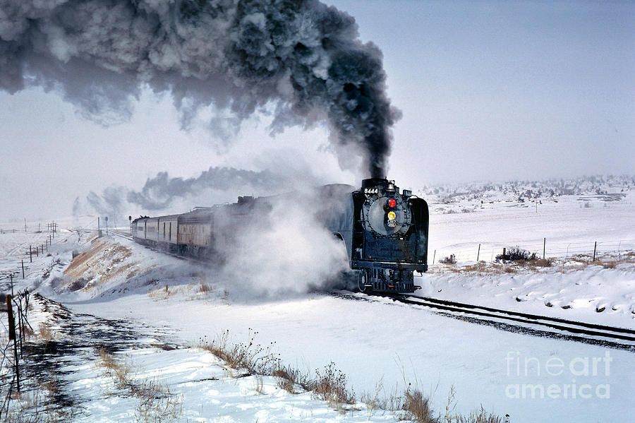 Union Pacific 844 Steam Locomotive on a Snowy Run Photograph by Wernher Krutein