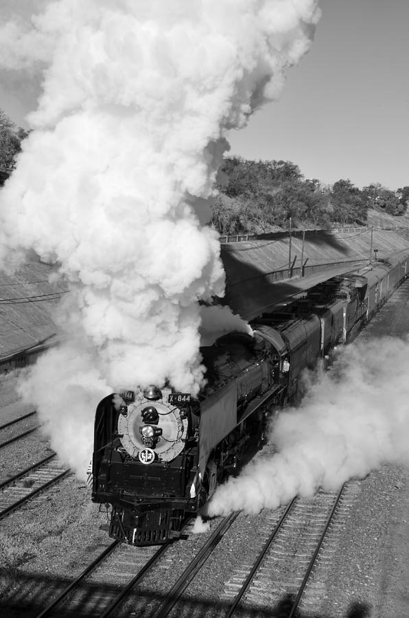 Union Pacific Full Steam 2 Black and White Photograph by Ken Smith
