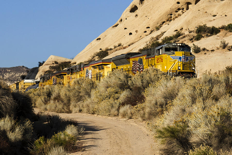 Union Pacific Rolling Through the Mormon Rocks Photograph by Jim Moss