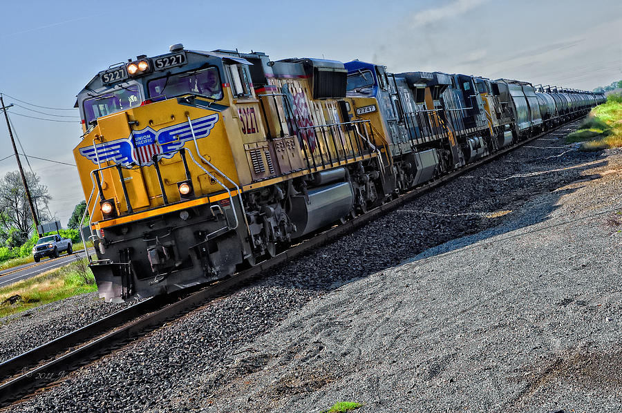 Train Photograph - Union Pacific Southbound by Jim Thompson Train Photograph - Union Pacific Southbound by Jim Thompson