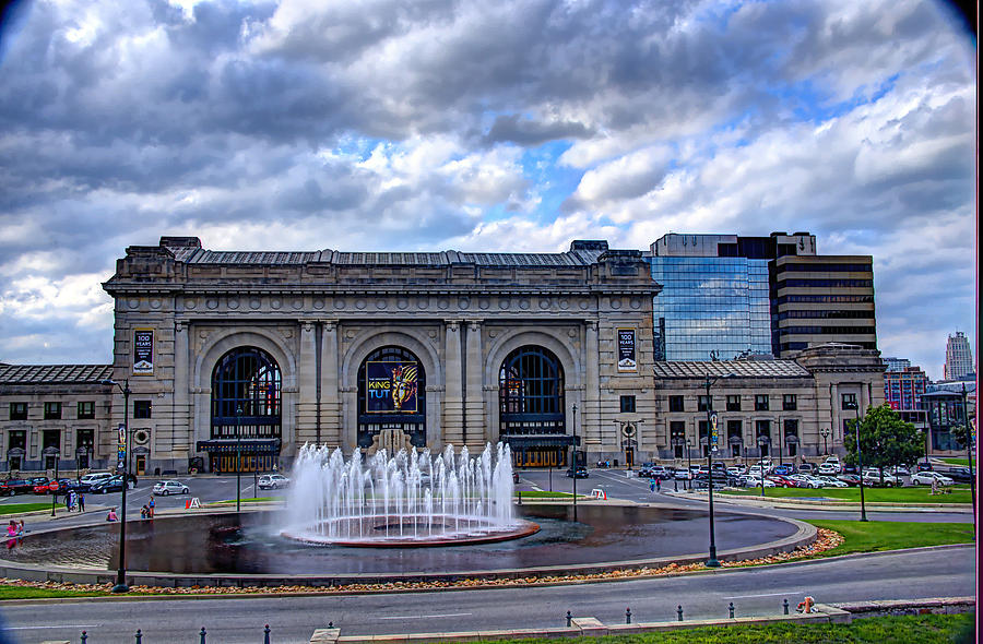 Union Station and Fountain in Kansas City Photograph by Jean Hutchison