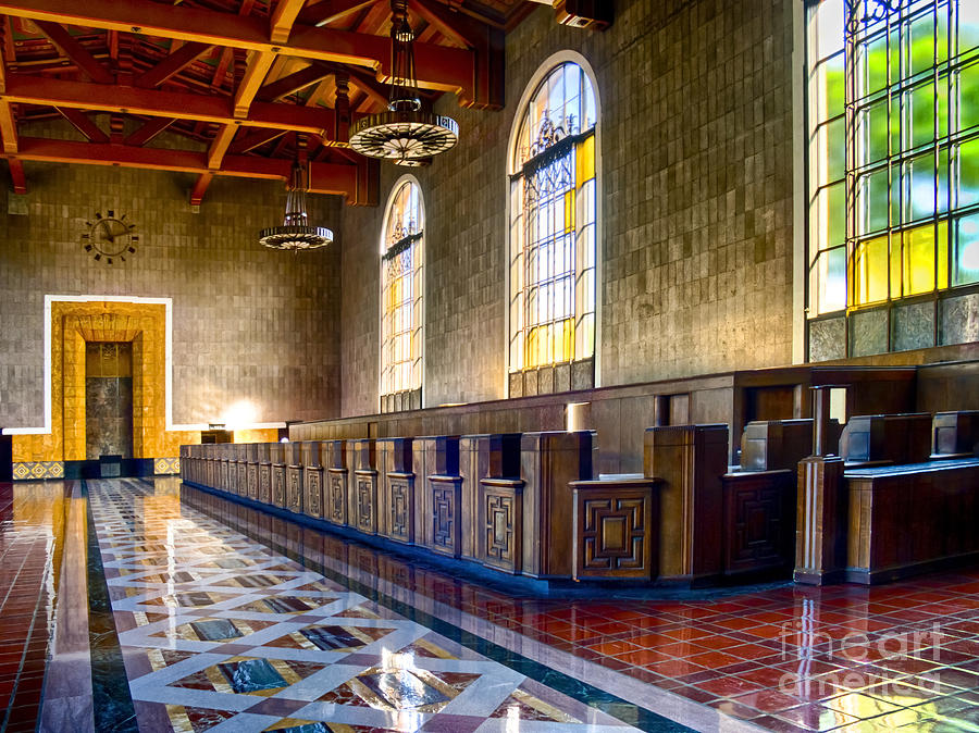 Landmark Photograph - Union Station Interior- Los Angeles 2 by David Doucot