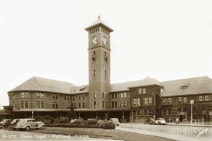 Portland Photograph - Union Station Portland Oregon circa 1948 by Monterey County Historical Society
