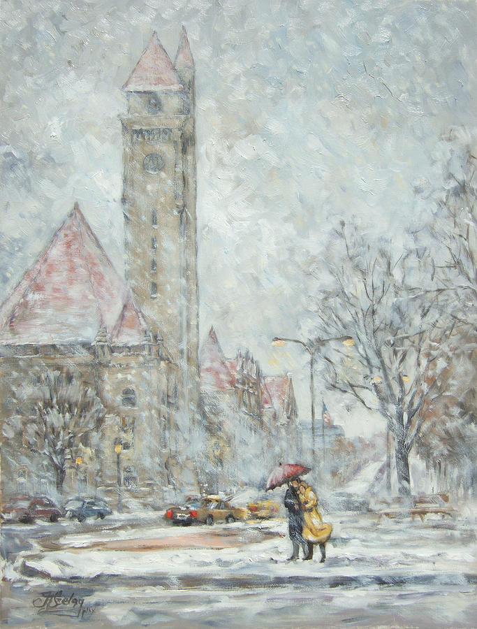 Union Station - Saint Louis Winter Painting by Irek Szelag